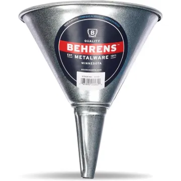 Behrens GF51 Funnel with Screen, 1 qt Capacity, Galvanized Steel, 7 in H