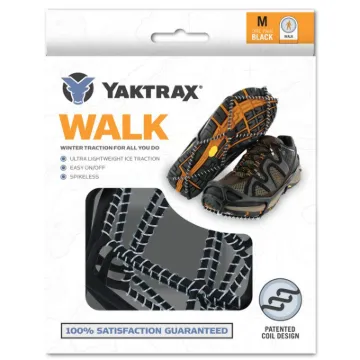 Yaktrax 08603 Boot/Shoe Traction Device, Unisex, M, Spikeless, Black
