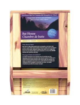 HEATH BAT-1 Bat House, 2-1/2 ft W, 11-1/2 ft D, 16-1/4 ft H, Cedar Wood