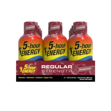 5-hour ENERGY 818125 Sugar-Free Energy Drink, Liquid, Pomegranate Flavor, 1.93 oz Package, Bottle