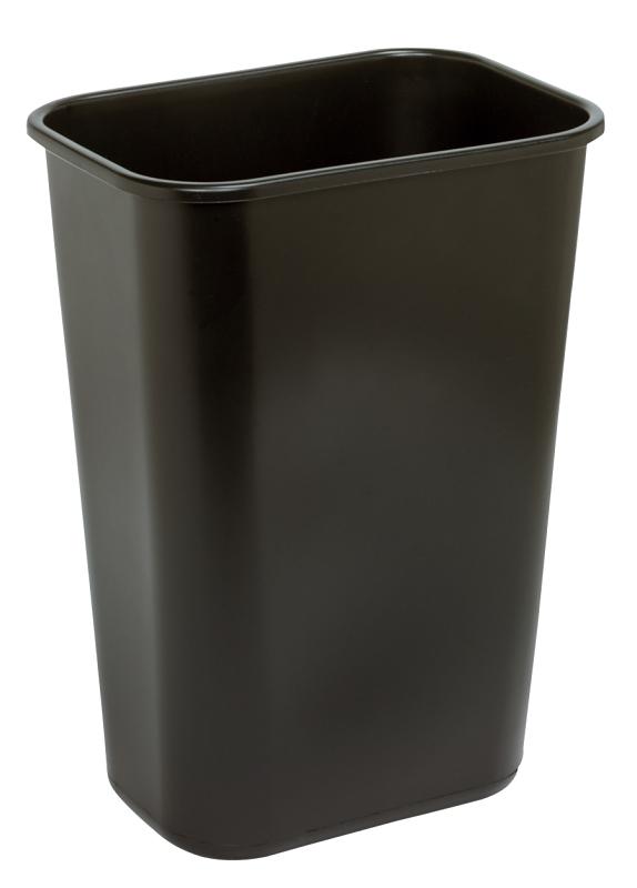 CONTINENTAL COMMERCIAL 4114BK Waste Basket, 41.125 qt Capacity, Plastic