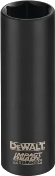DeWALT Impact Ready DW2290 Impact Socket, 3/4 in Socket, 3/8 in Drive, Square Drive, 6 -Point, Steel