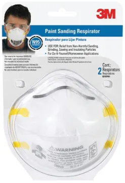 3M TEKK Protection 8210PA1-A/8654 Paint Sanding Respirator, N95 Filter Class, White