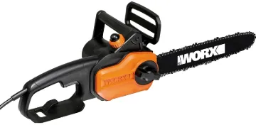 WORX WG305 Electric Chainsaw, 8 A, 120 V, 28 in Cutting Capacity, 14 in L Bar/Chain, 3/8 in Bar/Chai