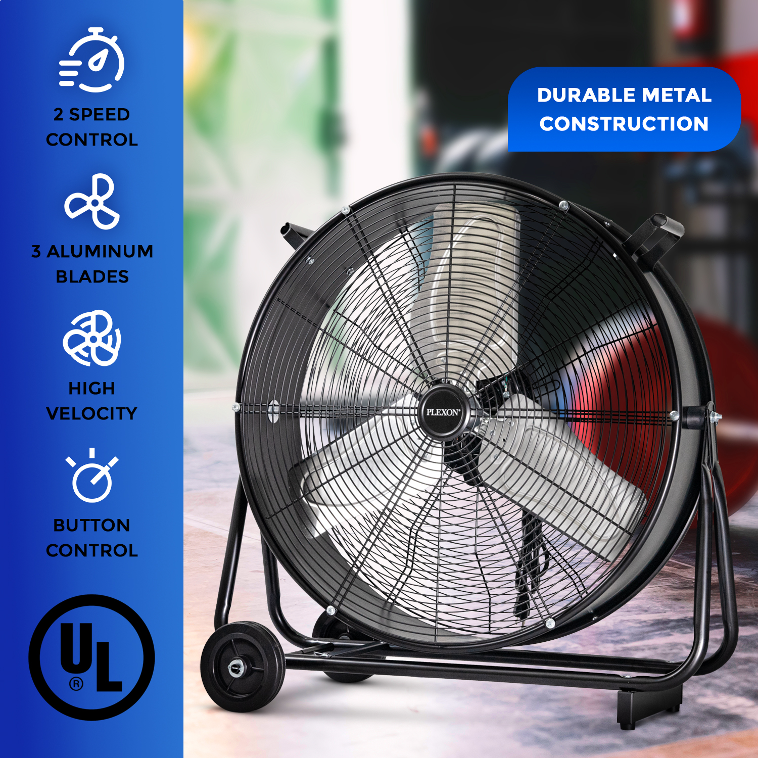 24 in. 2Speed High Velocity Drum Fan Plastic Express Inc.