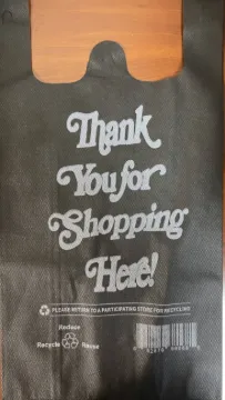 BLACK THANK YOU NON-WOVEN REUSABLE BAG 1/6 300 PCS / CASE