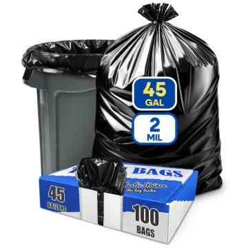 23" x 17" x 46" 45 Gallon 2Mil Black Contractor Bag100/Case