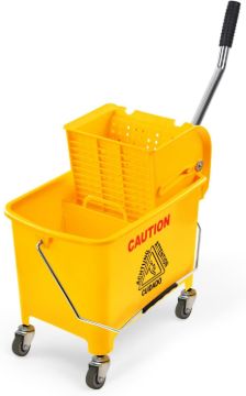 20qtSidePressMopBucketandWringerwithDurableSteelHardwareYellowImageImage1