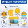 20qtSidePressMopBucketandWringerwithDurableSteelHardwareYellowImageImage3