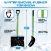 48SnowPusherwithFiberglassHandlePlasticDGrip17WideBladeGreenImage5