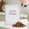 5lbSquareWhiteMetalPetFoodStorageContainerwithHandlesandScoopImage1