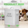5lbSquareWhiteMetalPetFoodStorageContainerwithHandlesandScoopImage2