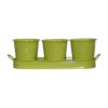 Setof3GreenMetalGardenPlanterswithTrayImageImage3