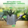 1GallonAcidPicklingGalvanizedMetalWateringCanwithBlackHandleandSpoutImage5