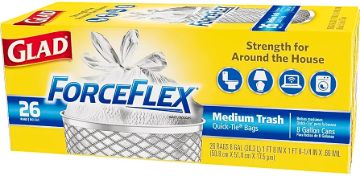 Glad 70403 Force Flex Medium Garbage Bag 8 Gallon