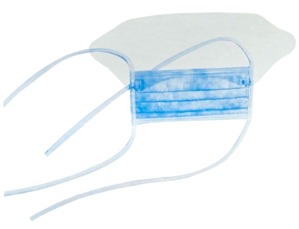 Tie On Mask With Shield, 4/Case