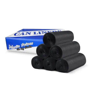 33'' x 40'', 33 Gallon, 16 Mic, Black High-Density Can Liners, 250/Case