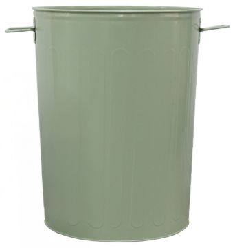 20-Gallon Green Galvanized Steel Round Trash Can