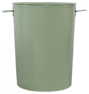 20-Gallon Green Galvanized Steel Round Trash Can
