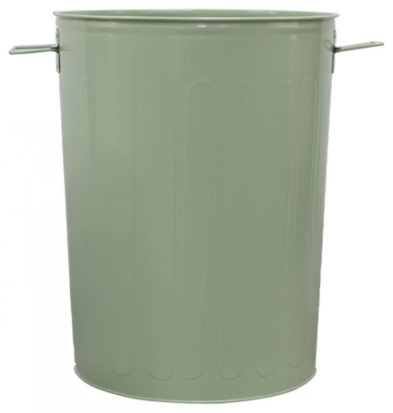 20-Gallon Green Galvanized Steel Round Trash Can
