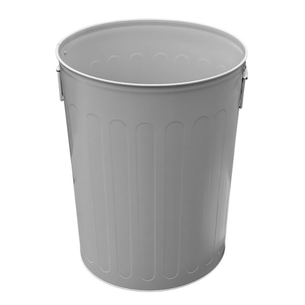 20-Gallon Gray Galvanized Steel Round Trash Can