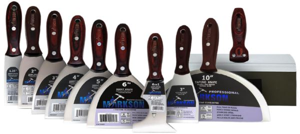 Pakka Wooden Handle Scraper Set: 1.25", 2", 3", 4", 5", 6", 6-In-1, 3"S, 10" Total Of 6 Each