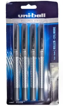 Uni-Ball Vision Desgn Roller Pen Fine Point 0.7mm, Black 4/Pack