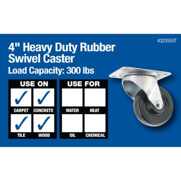 Waxman 3235 4" Swivel Caster Heavy Duty