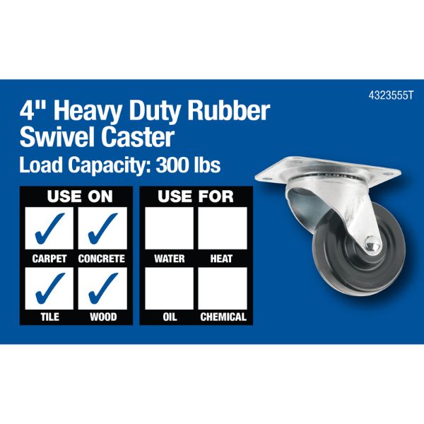 Waxman 3235 4" Swivel Caster Heavy Duty