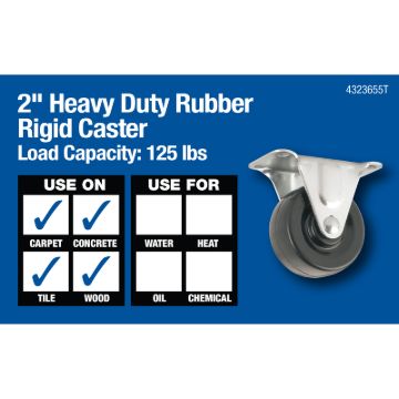 Waxman 3236 2" Rigid Caster Heavy Duty