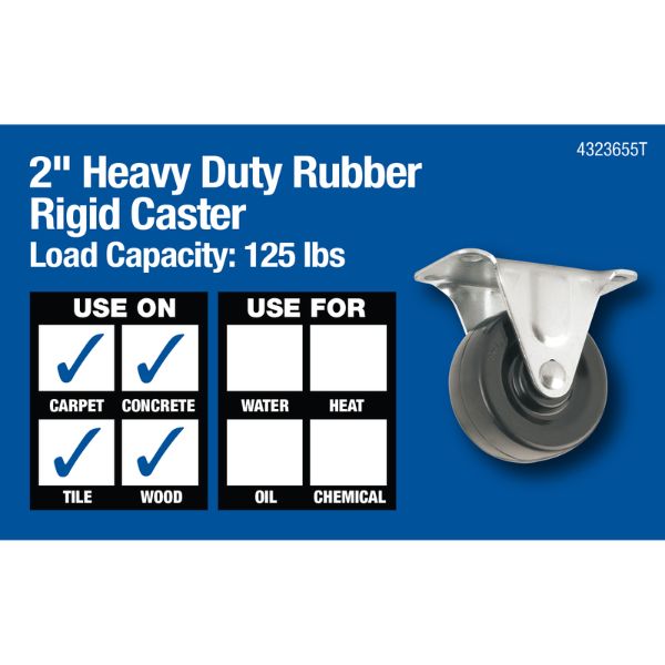 Waxman 3236 2" Rigid Caster Heavy Duty