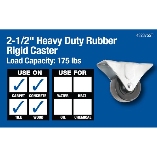 Waxman 3237 2-1/2" Rigid Caster Heavy Duty