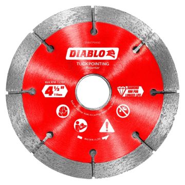 Diablo DMATP0450 Series Saw Blade, Tuck Point Blade, 4-1/2 in Dia, Segmented Rim
