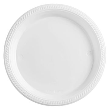 9" Plastic Plate PP Packed 100/Bag, 4 Bags Per Case