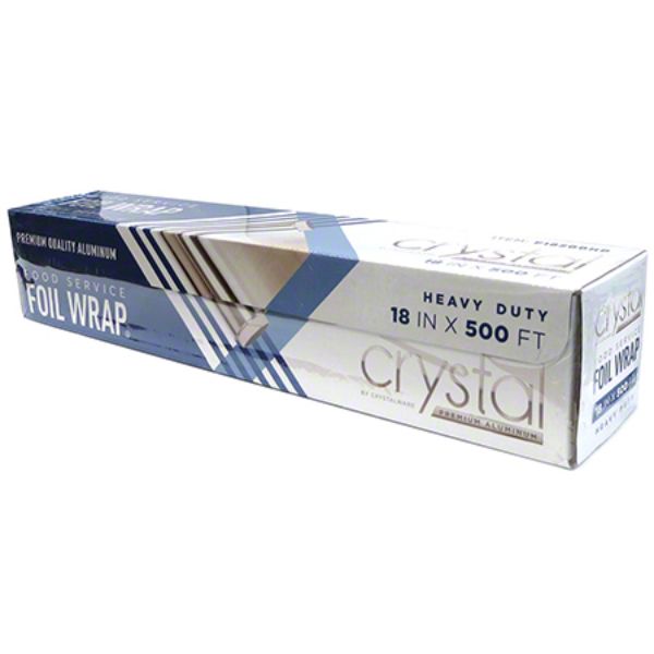 18" x 500' Aluminum Foil Roll w/Steel Cutter Box Dispenser Design, Commercial Grade