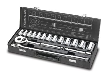 32162 16pc 1/2'' DR Metric Set, Socket Set, Metal Box