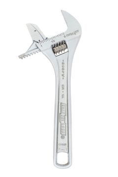806PWBULK 6'' Adj Wrench, Reversible Jaw, Wide, Chrome