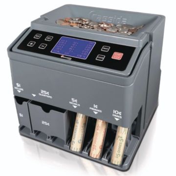 C300 Series Coin Sorter/Counter, 300 Coins/Min, 11'' x 11'' x 10'', Gray