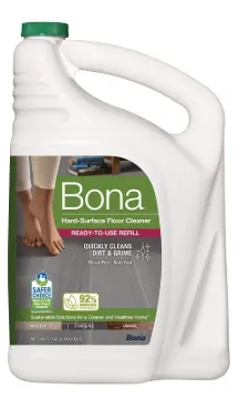 "Bona WM700018172 Hard-Surface Floor Cleaner Refill, 128 oz Bottle, Liquid, Mild, Green"