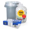 PLASTIC PRINCE (100 Pack) 30-33 Gallon Trash Bags, 1.5 Mil, Heavy Duty, Fits Round and Square 30-33 gal Trash Cans, 33" x 39" Garbage Trash Can Liners (Clear)
