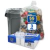 PLASTIC PRINCE (100 Pack) 55-60 Gallon Clear Trash Bags, 3 Mil, Heavy Duty, Fit Rubbermaid Brute Rollout, Round and Square 32-55 gal Trash Cans, 38" x 58" Large Durable Garbage Trash Can Liners