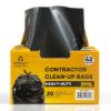 32" x 46" 42 Gallon 3Mil Black Contractor Bags, 20/Case, Industry Standard