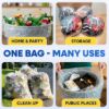 PLASTIC PRINCE (100 Pack) 55-60 Gallon Clear Trash Bags, 3 Mil, Heavy Duty, Fit Rubbermaid Brute Rollout, Round and Square 32-55 gal Trash Cans, 38" x 58" Large Durable Garbage Trash Can Liners - 3