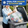 PLASTIC PRINCE (100 Pack) 55-60 Gallon Clear Trash Bags, 3 Mil, Heavy Duty, Fit Rubbermaid Brute Rollout, Round and Square 32-55 gal Trash Cans, 38" x 58" Large Durable Garbage Trash Can Liners - 6