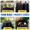 PLASTIC PRINCE 55 Gallon Trash Bags 2 Mil Heavy Duty Fit Rubbermaid Brute Rollout Round and Square 32-55 Gallon Trash Cans 36 x 50 Large Durable Garbage Trash Can Liners, Black Pack of 100 5