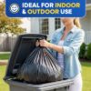 PLASTIC PRINCE 55 Gallon Trash Bags 2 Mil Heavy Duty Fit Rubbermaid Brute Rollout Round and Square 32-55 Gallon Trash Cans 36 x 50 Large Durable Garbage Trash Can Liners, Black Pack of 100 6
