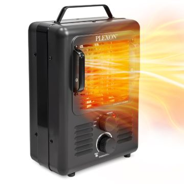 Plexon Electric Milkhouse Space Heater 1500W, Space Heaters for Indoor Use with Adjustable Thermostat, Overheat Protection, Tip-Over Safety Switch, Ideal for Garage, Greenhouse1
