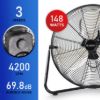 Plexon 20 inch Floor Fan Industrial Fan Heavy Duty Metal Electric High Velocity Fan for Home Garage Shops Warehouse Workshop Barn Patio, 3-Speed 4200 CFM, Black4