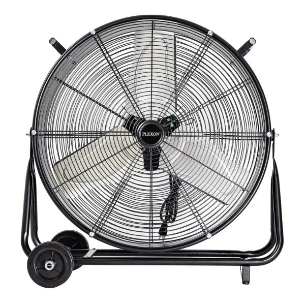 Plexon 24" Floor Fan Heavy Duty Industrial Metal Electric High Velocity Drum Fan 2-Speed 6700 CFM for Shops Warehouse Workshop Garage Barn Patio, Black1