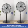 Plexon 30" High Velocity Pedesal Fan Heavy Duty Industrial Standing Fan Commercial Metal Outdoor for Garage Bedroom Gym Shop Warehouse 3 Speeds 7600 CFM, Black3